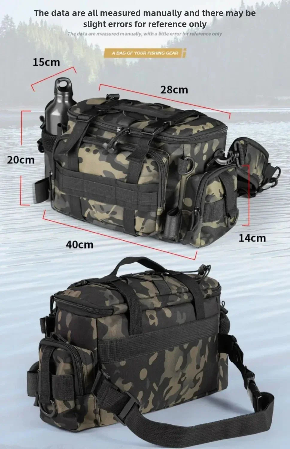 Portable Fishing Tackle Shoulder Bag – Storage Bag with Rod Holder for Outdoor Sports & Fly Fishing