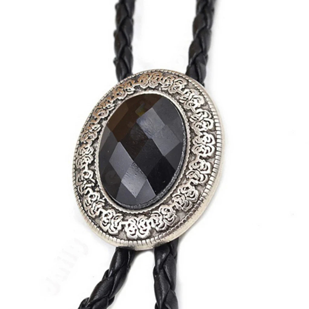 Golden Bolo Tie for Men – Adjustable Cowboy Garment Accessory with Bull Head Pendant, Western Style Necklace