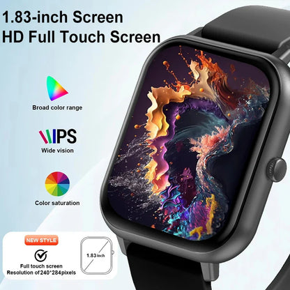 2025 New Smartwatch for Men & Women – Bluetooth Call, Fitness Tracker, Heart Rate Monitor, IP68 Waterproof, Compatible with Xiaomi, iOS & Android
