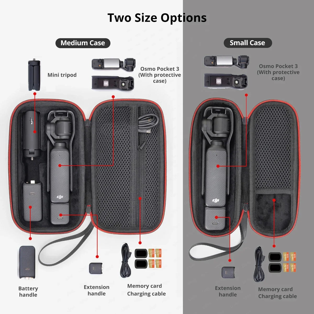 DJI Osmo Pocket 3 Protective Case - Portable Durable Storage Box with Wrist Strap for Camera & Accessories