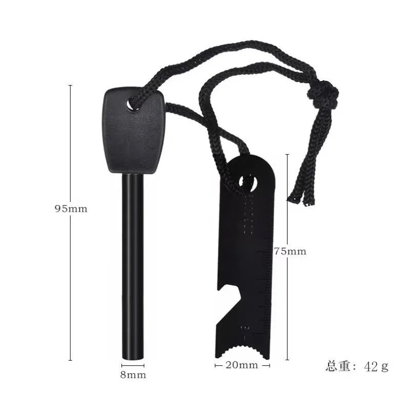 3-in-1 Long Magnesium Fire Starter – Survival Ignition Rod with Whistle & Compass
