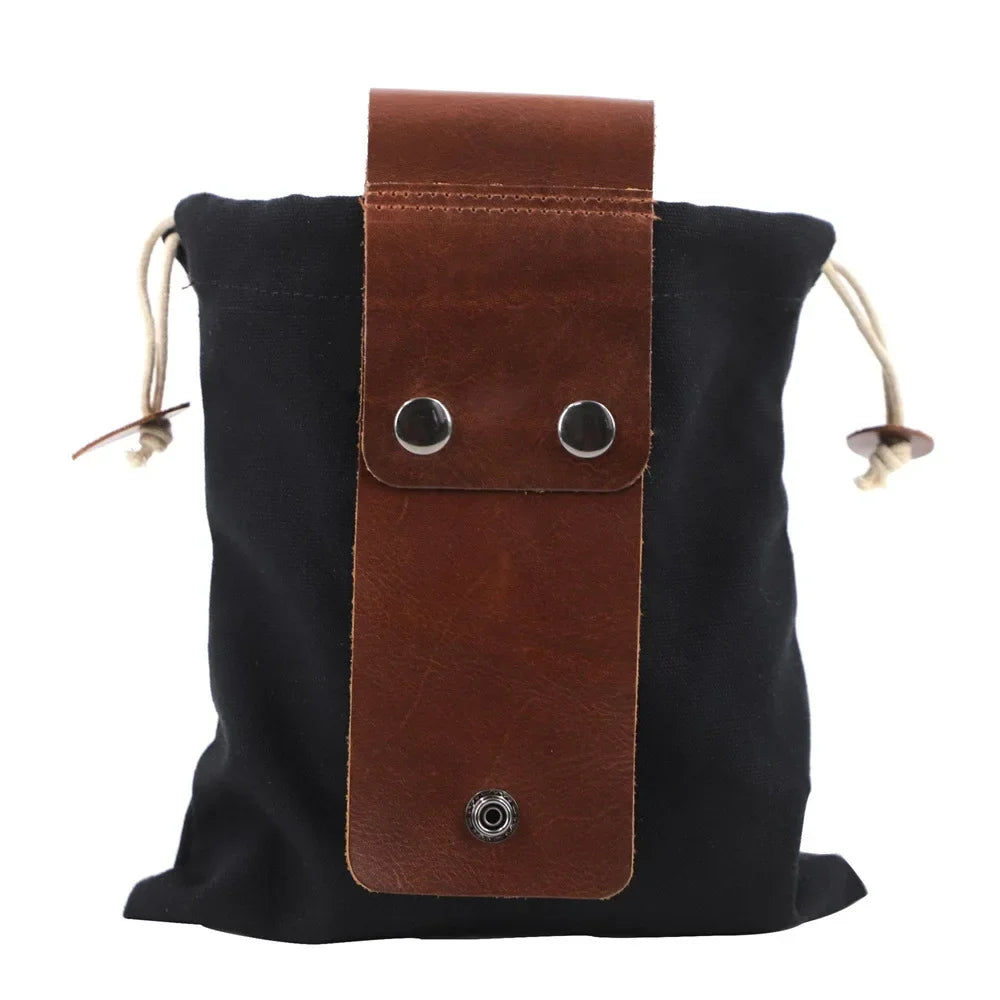 Outdoor Leather Foraging Bag – Bushcraft Waist Pouch for Vegetable, Fruit & Garden Harvest, Camping Tool Storage