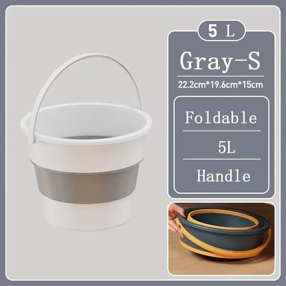 Portable Foldable Silicone Bucket - 5/10/17L Collapsible Basin for Camping, Laundry, Car Wash, Fishing & Household Use