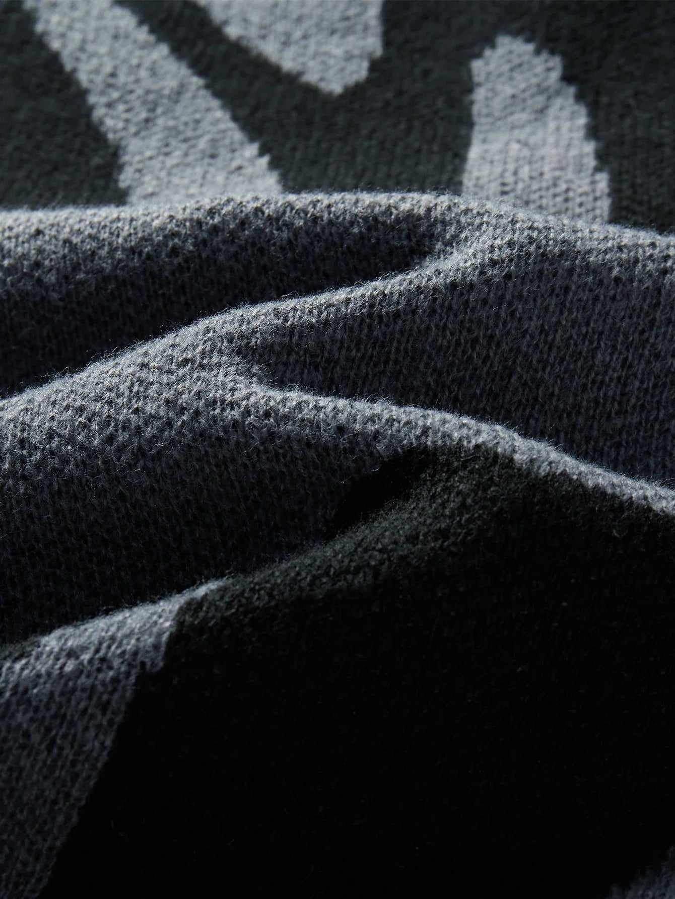 Men's Autumn Winter Jacquard Sweater - Irregular Pattern Contrast Color Round Neck Knitted Casual Pullover