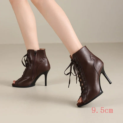 SWDZM Women’s Latin Dance Boots - Sexy Stiletto High Heels for Ballroom, Party & Dance