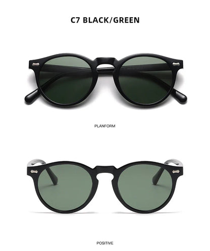 Retro Round Polarized Sunglasses – Vintage Fashion Shades for Men & Women, Driving Eyeglasses