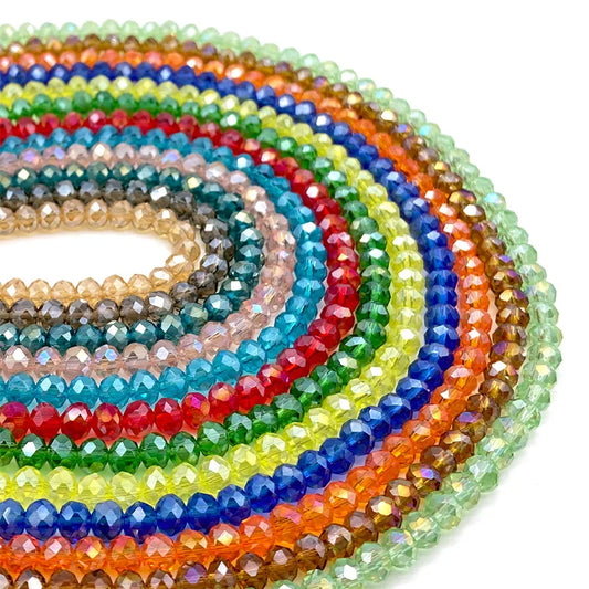 Faceted Crystal Glass Beads 2-8mm Loose Spacer Beads for DIY Jewelry Making Bracelets & Earrings