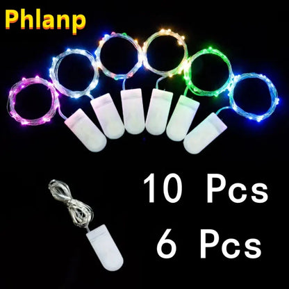 Copper Wire LED String Lights - 6/10PCS Fairy Garland Lights for Christmas, Wedding & Party DIY Decor