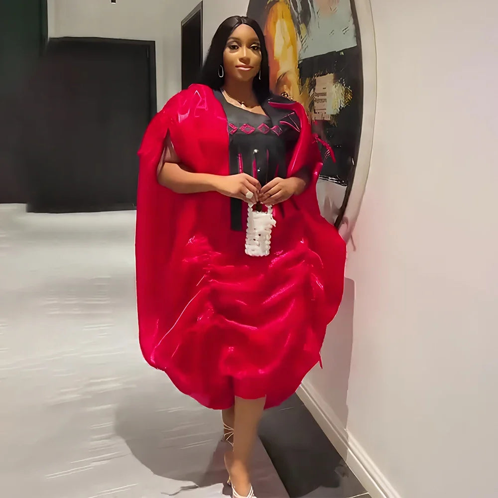 2-Piece African Women’s Dashiki Ankara Outfit - Plus Size Gown, Kaftan & Boubou Wedding Party Dress Set