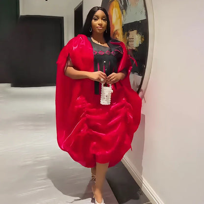 2-Piece African Women’s Dashiki Ankara Outfit - Plus Size Gown, Kaftan & Boubou Wedding Party Dress Set