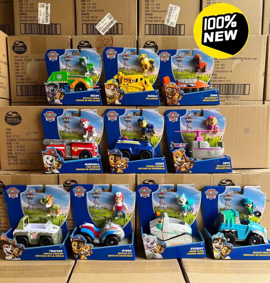 Paw Patrol Dino Rescue Rex Ryder Everest Vehicle Set - Collectible Action Figures and Rescue Toy Gift for Kids