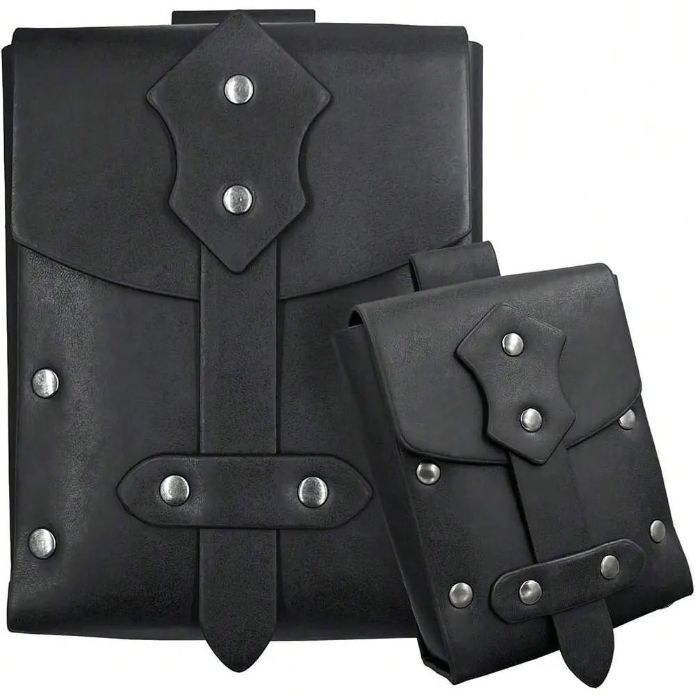 Medieval Belt & Pouch Accessory Set – Renaissance Viking Waist Bag, Wide Vintage Belt for Halloween, 1/2/3pcs