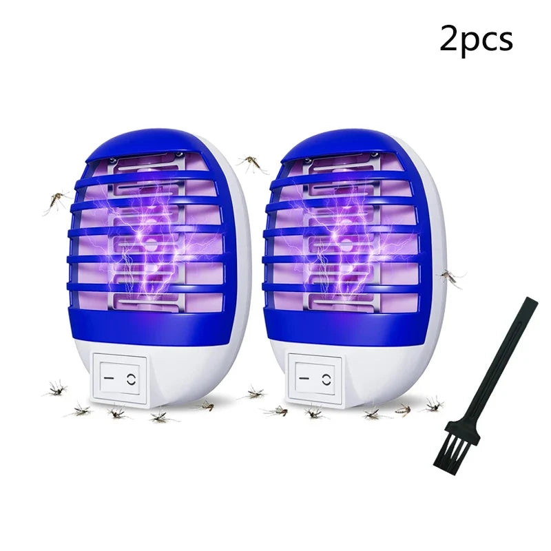 2PCS LED Mosquito Killer Lamp - US/EU Plug Electric Bug Insect Trap Night Light for Home & Indoor Use