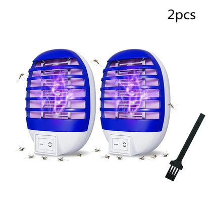 2PCS LED Mosquito Killer Lamp - US/EU Plug Electric Bug Insect Trap Night Light for Home & Indoor Use