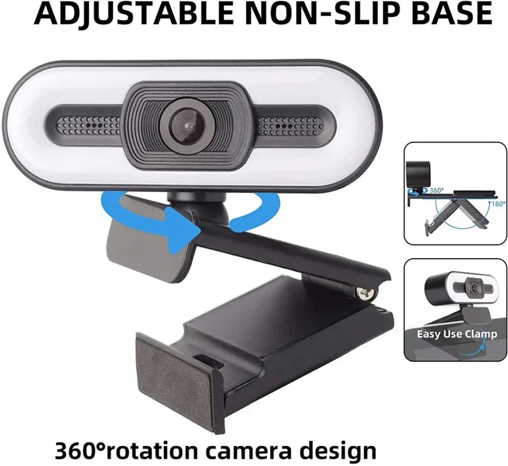Portable Full HD Webcam | 1080P/2K/4K Auto Focus with Microphone for PC, Laptop & Live Streaming