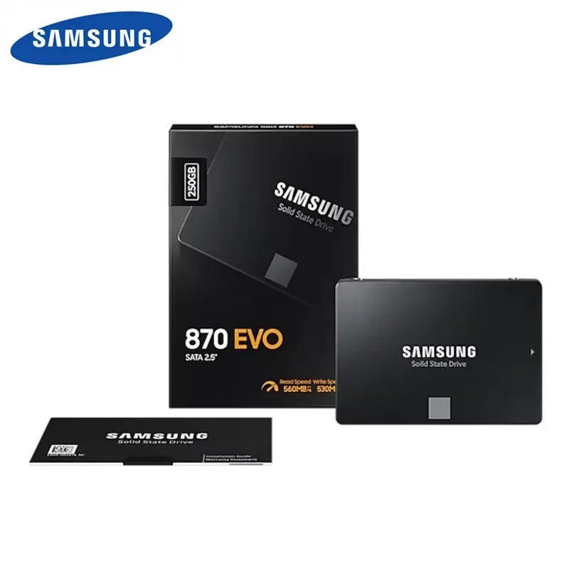 Samsung 870 EVO 2.5" SATA III SSD — 250GB, 500GB, 1TB & 2TB Internal Storage for Laptop & Desktop