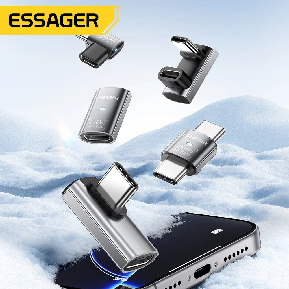 Essager USB4.0 OTG Adapter - 40Gbps 240W Fast Charging USB-C Converter with 8K 60Hz Support