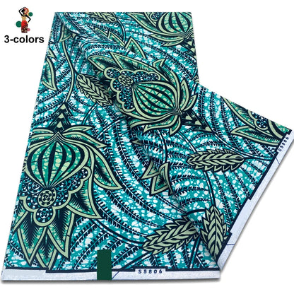 African Ankara Wax Fabric - 100% Cotton Soft Pink Pagne Fashion Print