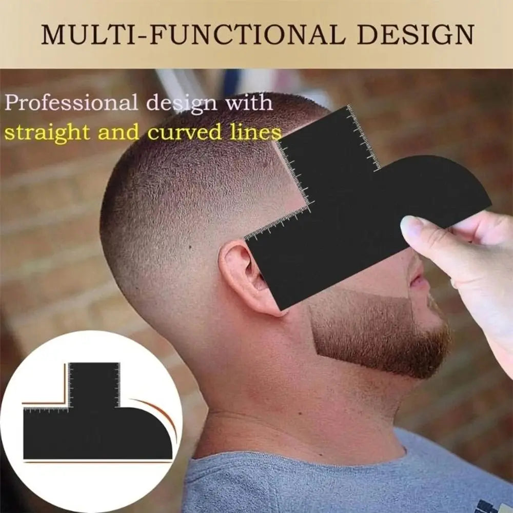 Reusable Barber Lineup Card - Beard & Hairline Shaping Tool with Measurement Guide