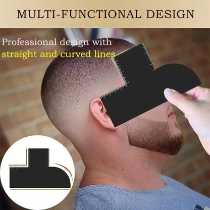 Reusable Barber Lineup Card - Beard & Hairline Shaping Tool with Measurement Guide