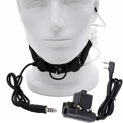Z Tactical Throat Mic Headset - Z003 Air Tube Earpiece With U94 PTT For BaoFeng And Two Way Radios