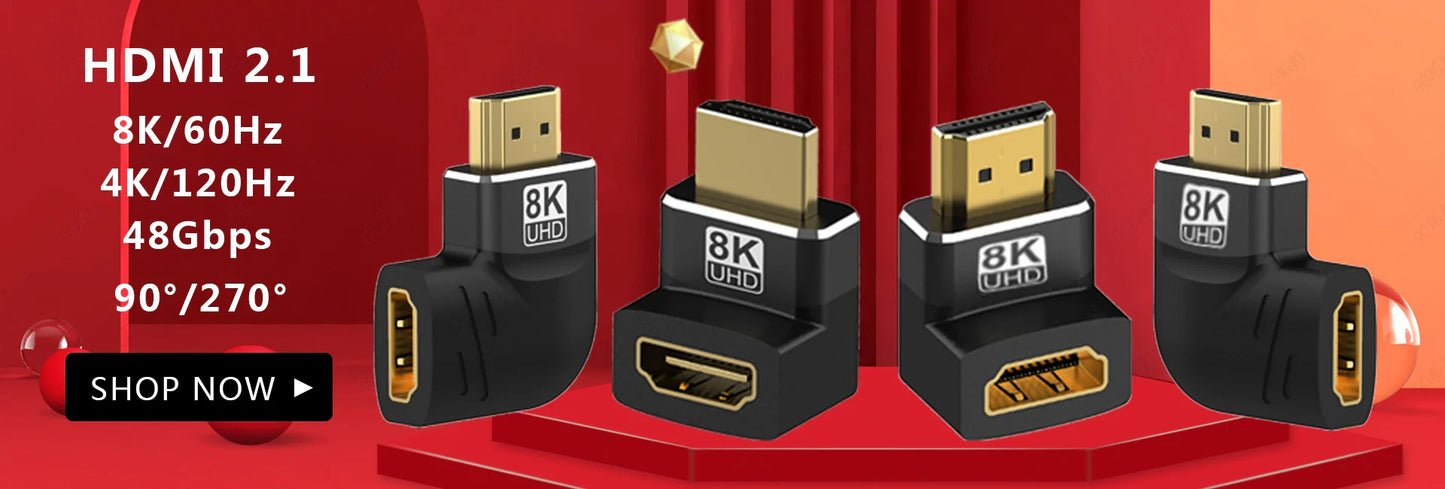HDMI-Compatible Adapter – Mini/Micro HDMI to HDMI, 8K 60Hz, 4K 120Hz/144Hz Male to Female Converter for HDTV, Laptop, PS5
