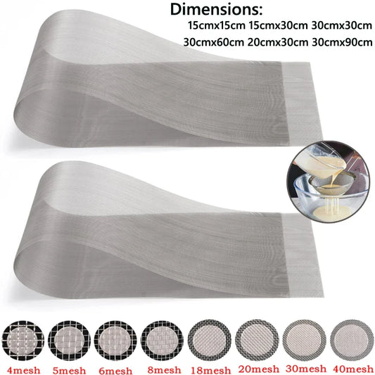 304 Stainless Steel Mesh Filter Sheets 4–400 Mesh Woven Wire Screen 1–5pcs High Quality Filtration Mesh