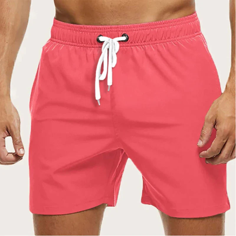 Men’s Quick Dry Swim Trunks – Summer Beach Board Shorts with Side Pockets Mesh Lined Swimwear Bathing Suit