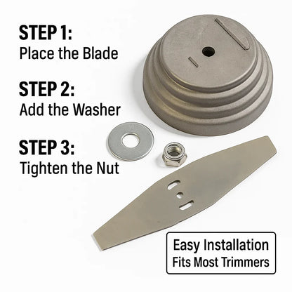 Universal Metal Saw Blade Kit - Grass Trimmer & Lawn Mower Accessory with Plastic Cover and Screws