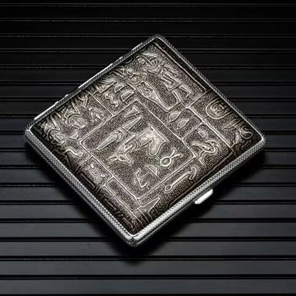 Leather Cigarette Case Holder - 20-Stick Capacity Metal Storage Box for Men, Portable Smoking Accessory Gift
