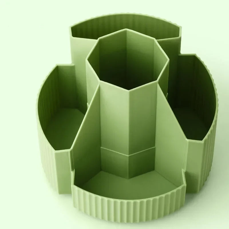 360° Rotating Desk Organizer - 5 Slot Stationery Storage Box for Pencils Pens Office and School Supplies