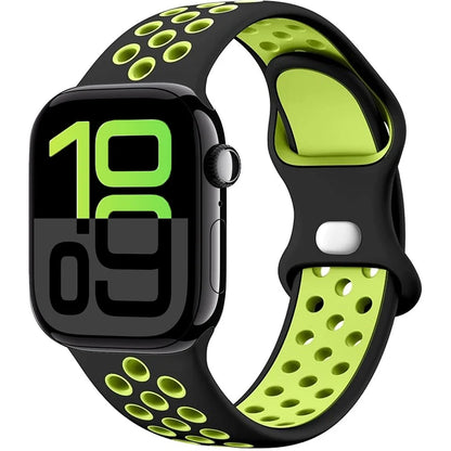 Silicone Apple Watch Strap - Breathable Wristband for Watch 11/10/9/8/7 Ultra 3/2 SE Series 49mm-41mm