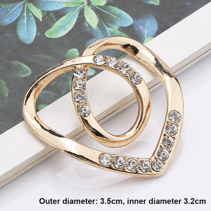 Elegant Alloy Brooch Pins with Pearls & Rhinestones – Minimalist Irregular Shapes, Fashion Accessory for Garments & Scarves