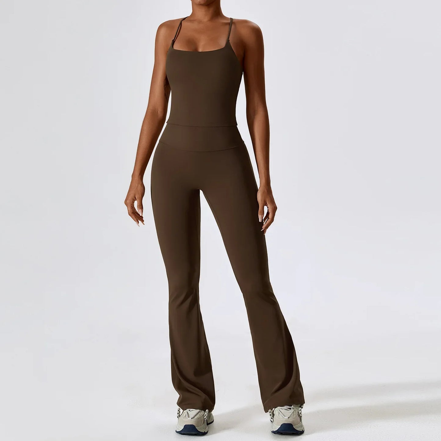 2PCS Seamless Women’s Yoga Set – Long Sleeve Crop Top & Leggings Workout Outfit, Athletic Gym Sportswear