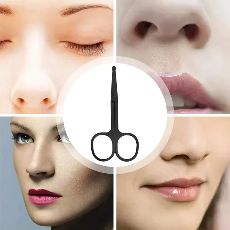 Mini Stainless Steel Nose Hair Scissors Round Head Portable Ergonomic Nose Hair Trimmer Cutter