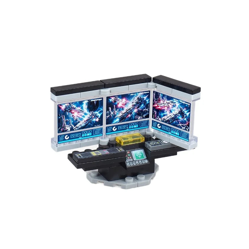 City Tech Building Blocks - Computer Control Center Model with Audio Radar & Keyboard