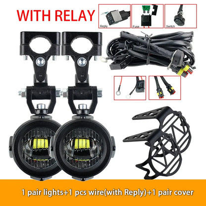 40W Motorcycle Auxiliary Fog Lights - Upgrade 6000K Bright LED Driving Lamps for BMW R1200GS F800GS F700GS F650 K1600
