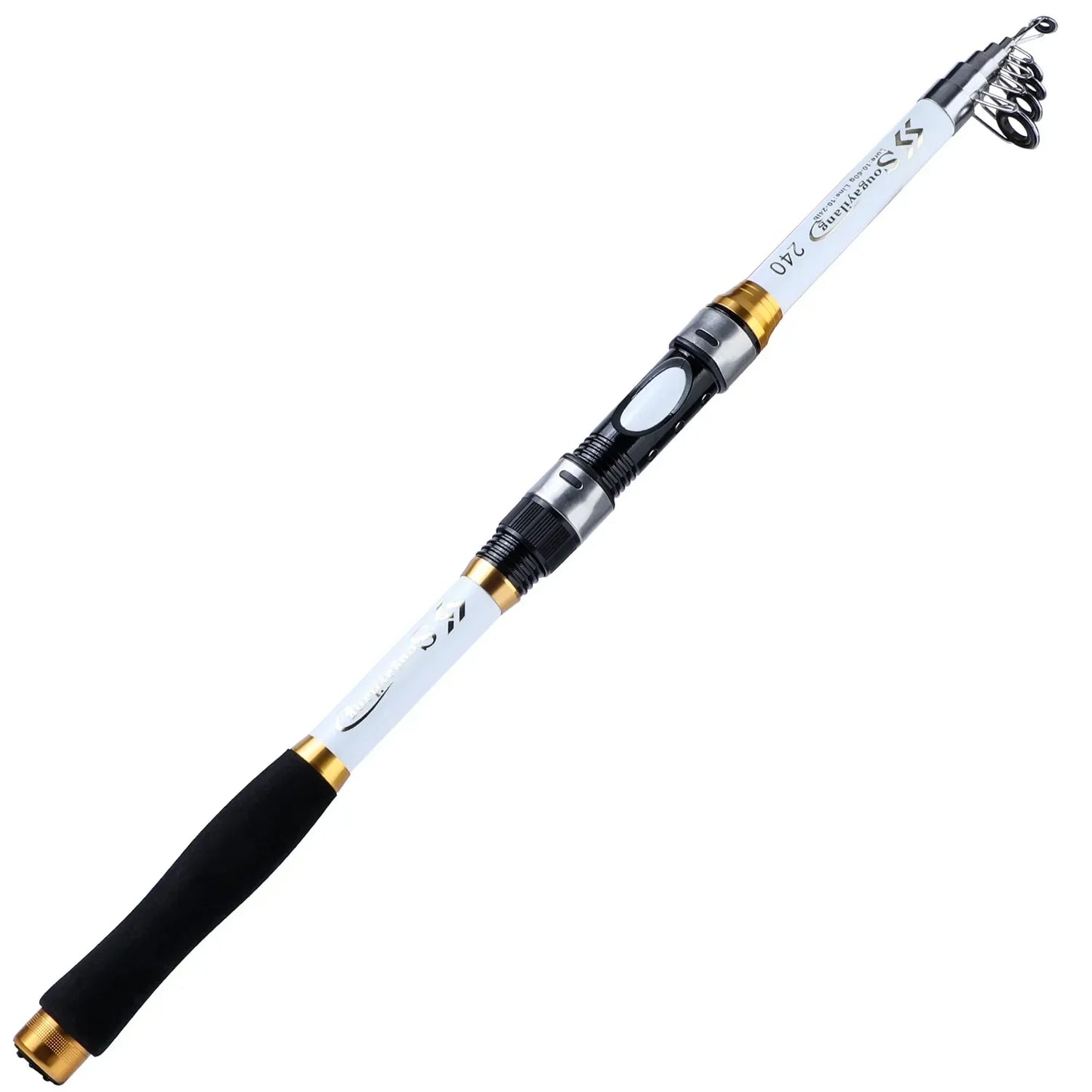 Sougayilang Telescopic Fishing Rod - 2.1m-3.6m Carbon Spinning Rod for Trout, Carp & Lure Fishing