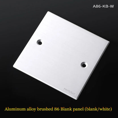 86 Panel Power Box Module - D Type 1/2/3/4 Hole Brushed Matte Blank Plate for XLR HDMI USB BNC VGA RJ45 Connections