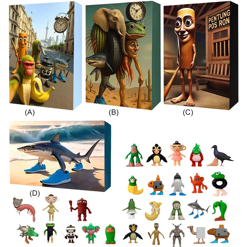 3D Tung Sahur Advent Calendar – 24-Day Mini Figure Countdown Collection & Decoration