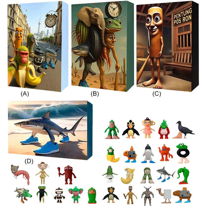 3D Tung Sahur Advent Calendar – 24-Day Mini Figure Countdown Collection & Decoration