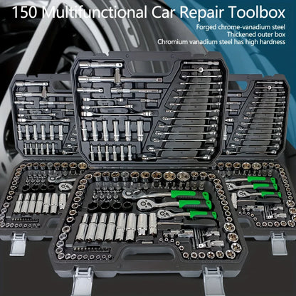 Motorcycle Tool Kit Set - 150/46PCS Ratchet Wrench Socket Set for Auto Repair & Maintenance
