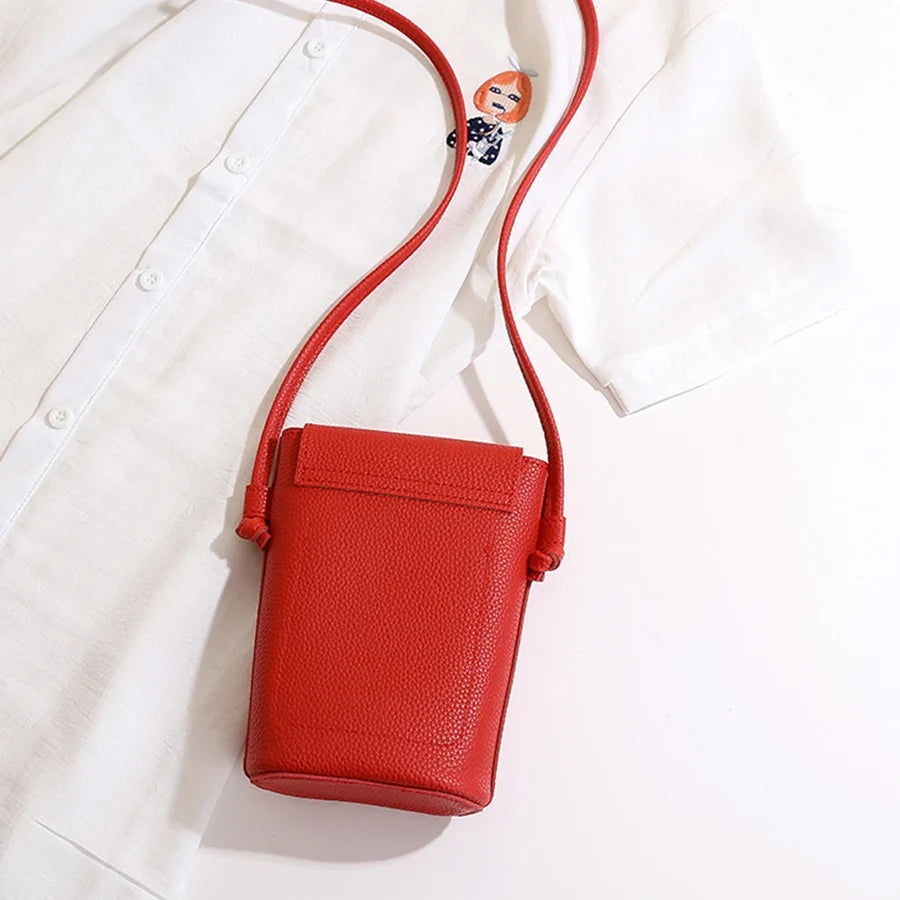 PU Leather Phone Crossbody Bag - Women’s Small Flap Shoulder Purse with Hasp Wallet for Daily Travel & Outdoor Use