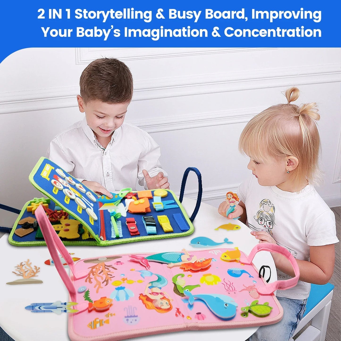 Toddler Felt Montessori Busy Book – Sensory Activity Boards, Fine Motor Skills, Quiet Book Educational Toy for Preschool