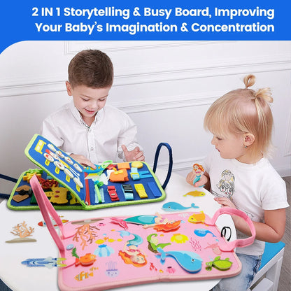 Toddler Felt Montessori Busy Book – Sensory Activity Boards, Fine Motor Skills, Quiet Book Educational Toy for Preschool