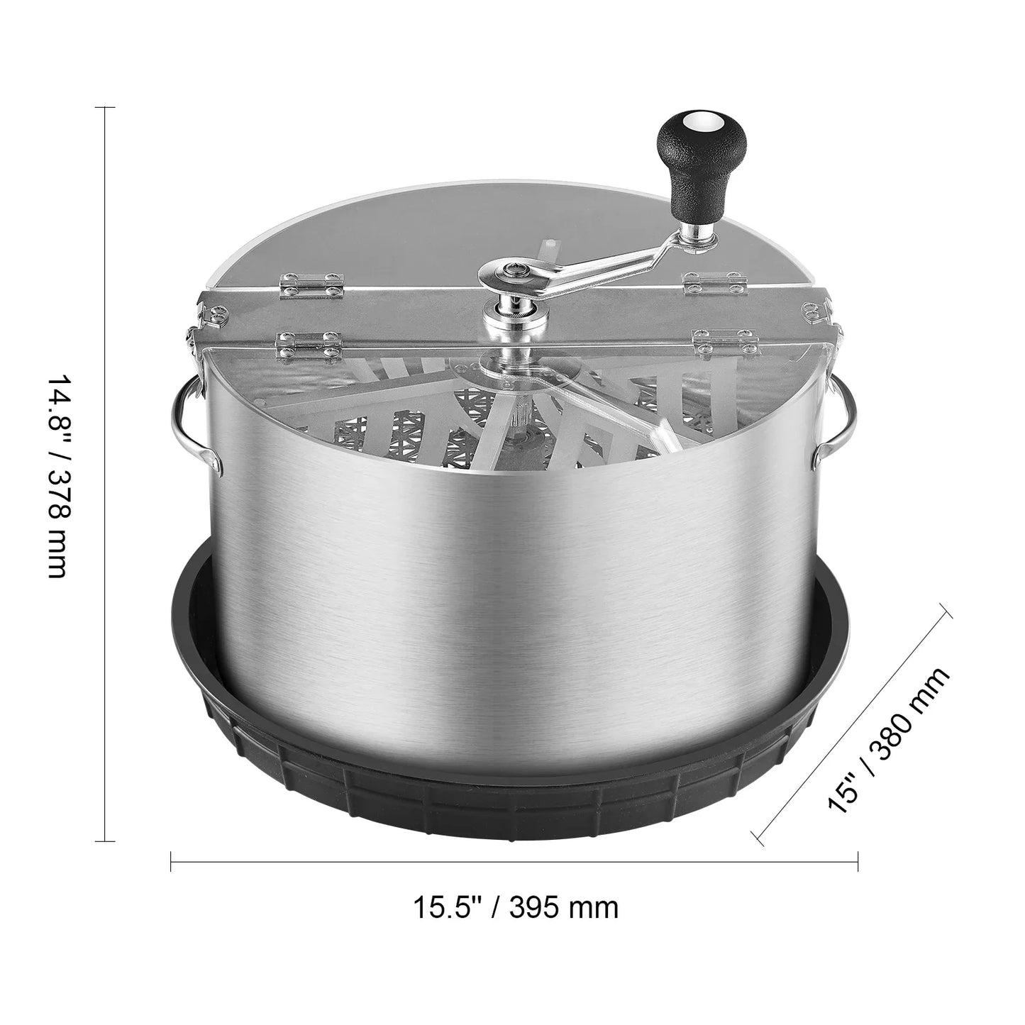 VEVOR 16/19/24 in Manual Leaf & Bud Bowl Trimmer — Stainless Steel Blades, Twist-Spin Cut, Clear Dome