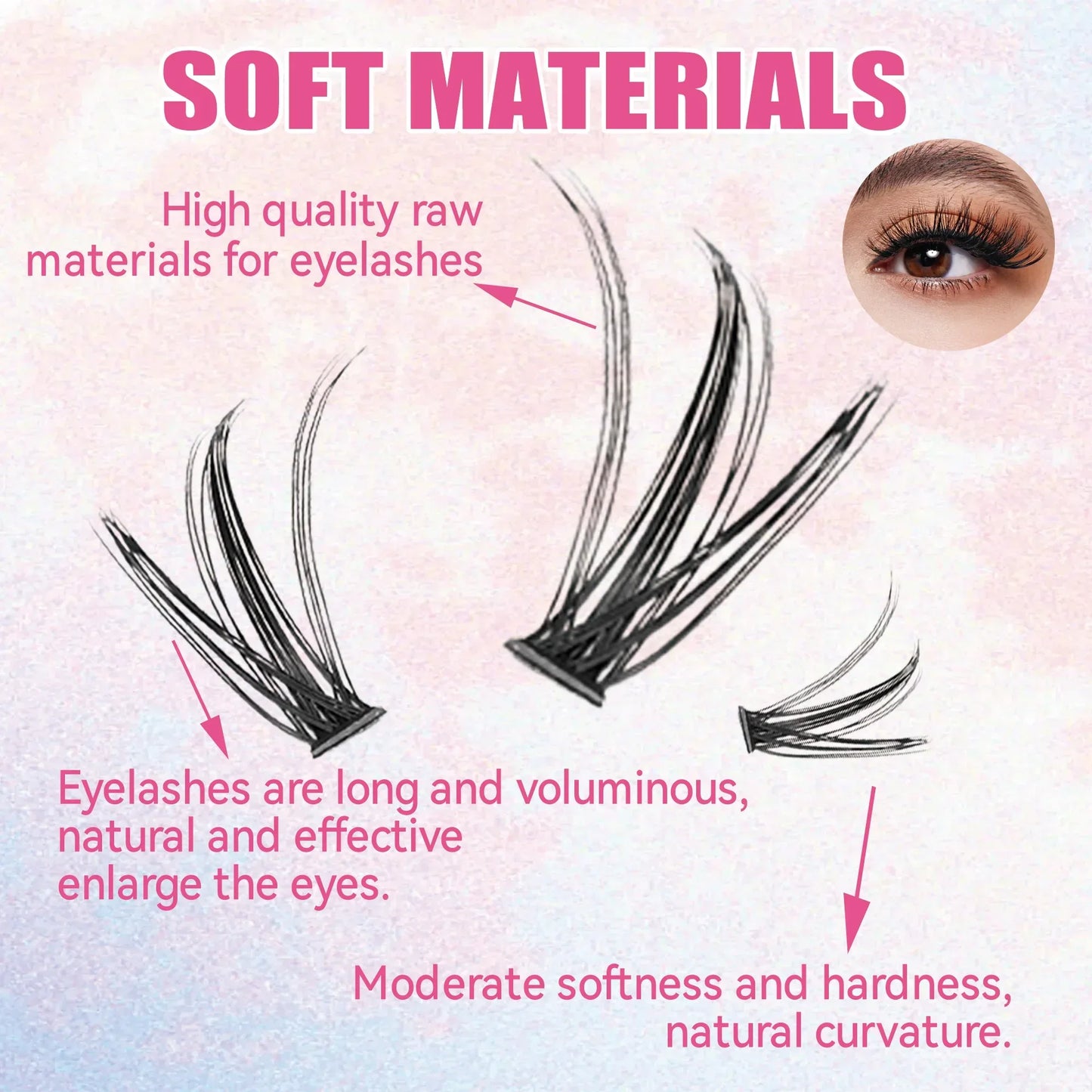 DIY Eyelash Extension Kit — 200 PCS Cluster Lashes with Lash Bond, Seal & Glue Accessories for Makeup Application
