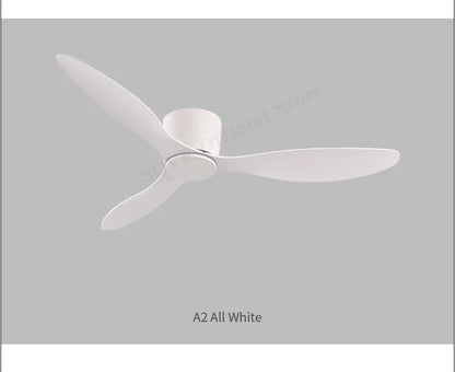 SOVE White Ultra-Thin 17cm DC Ceiling Fan — Low Floor Remote Control, Simple Design, No Light, 220V