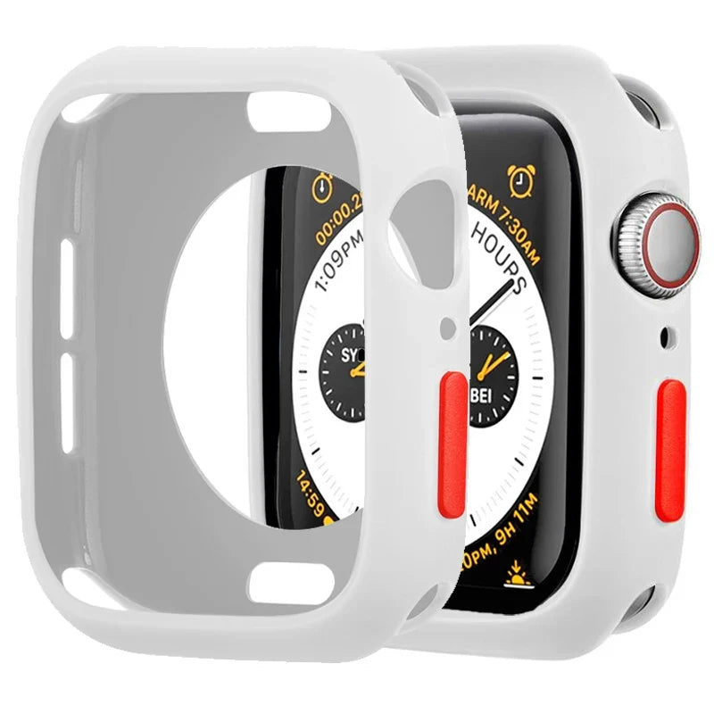 Apple Watch Silicone Case Cover - Soft Bumper Protective Accessory for Ultra 49mm Series 9 8 7 SE 6 5 45mm 41mm 44mm 40mm