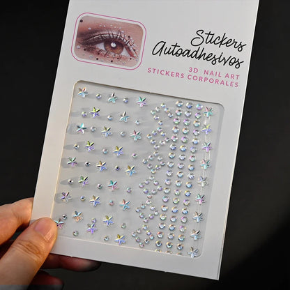 5D Face Diamond Gem Stickers - Colorful Rhinestone Body Makeup Tattoo for Festival, Nail Art & DIY Bling Style